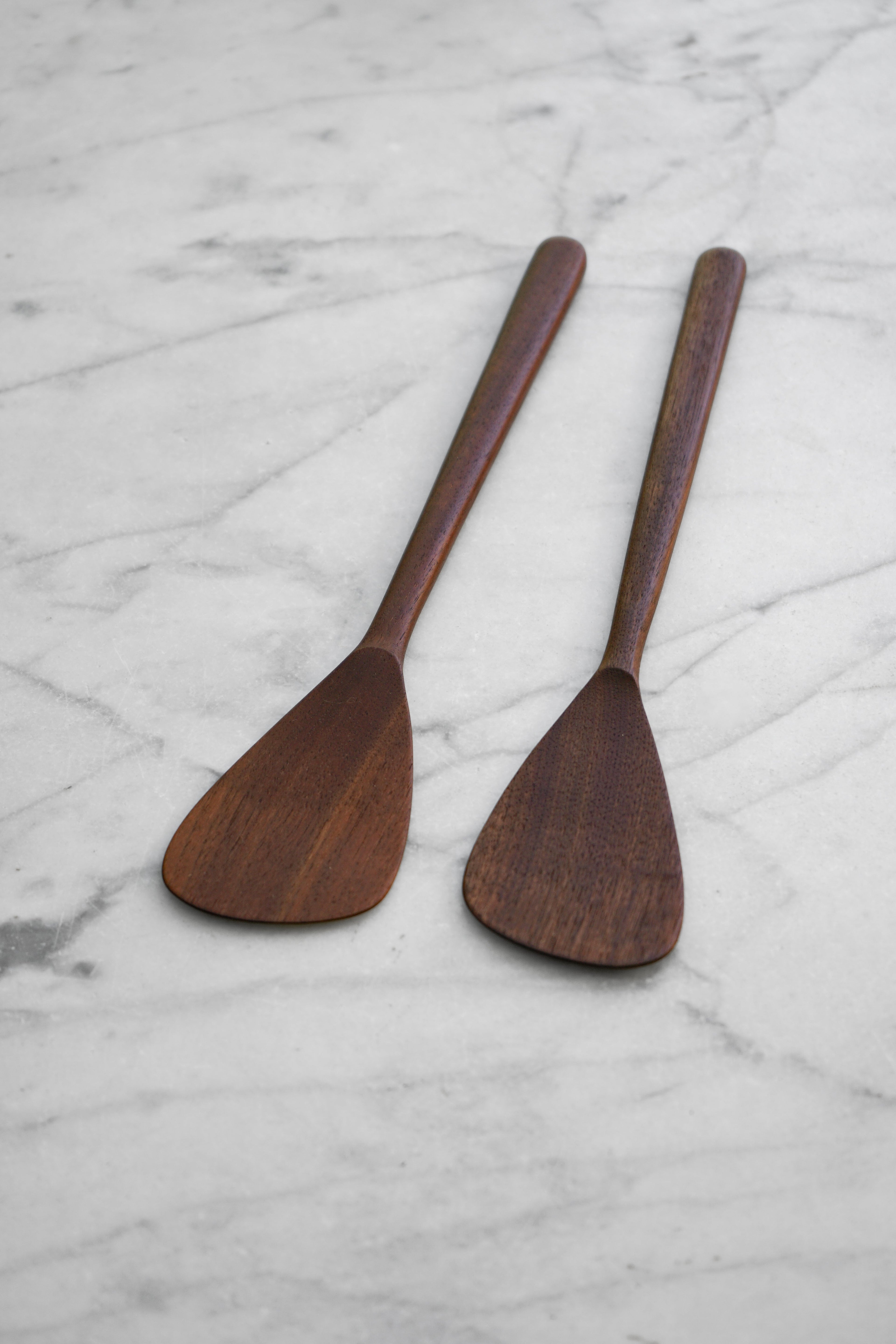 Flat Line - Modern Salad Set - Walnut. Cherry. and Maple Wood