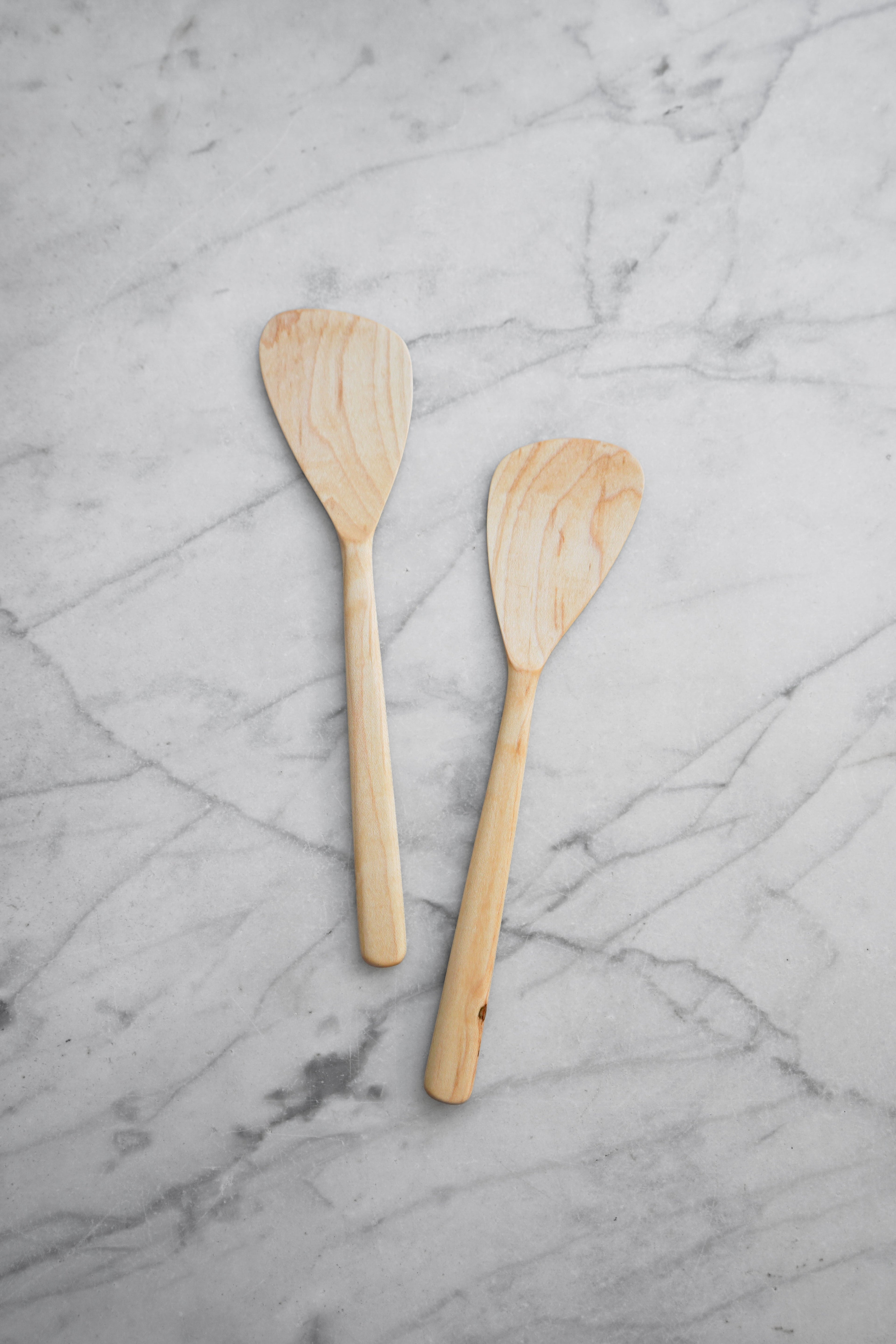 Flat Line - Modern Salad Set - Walnut. Cherry. and Maple Wood
