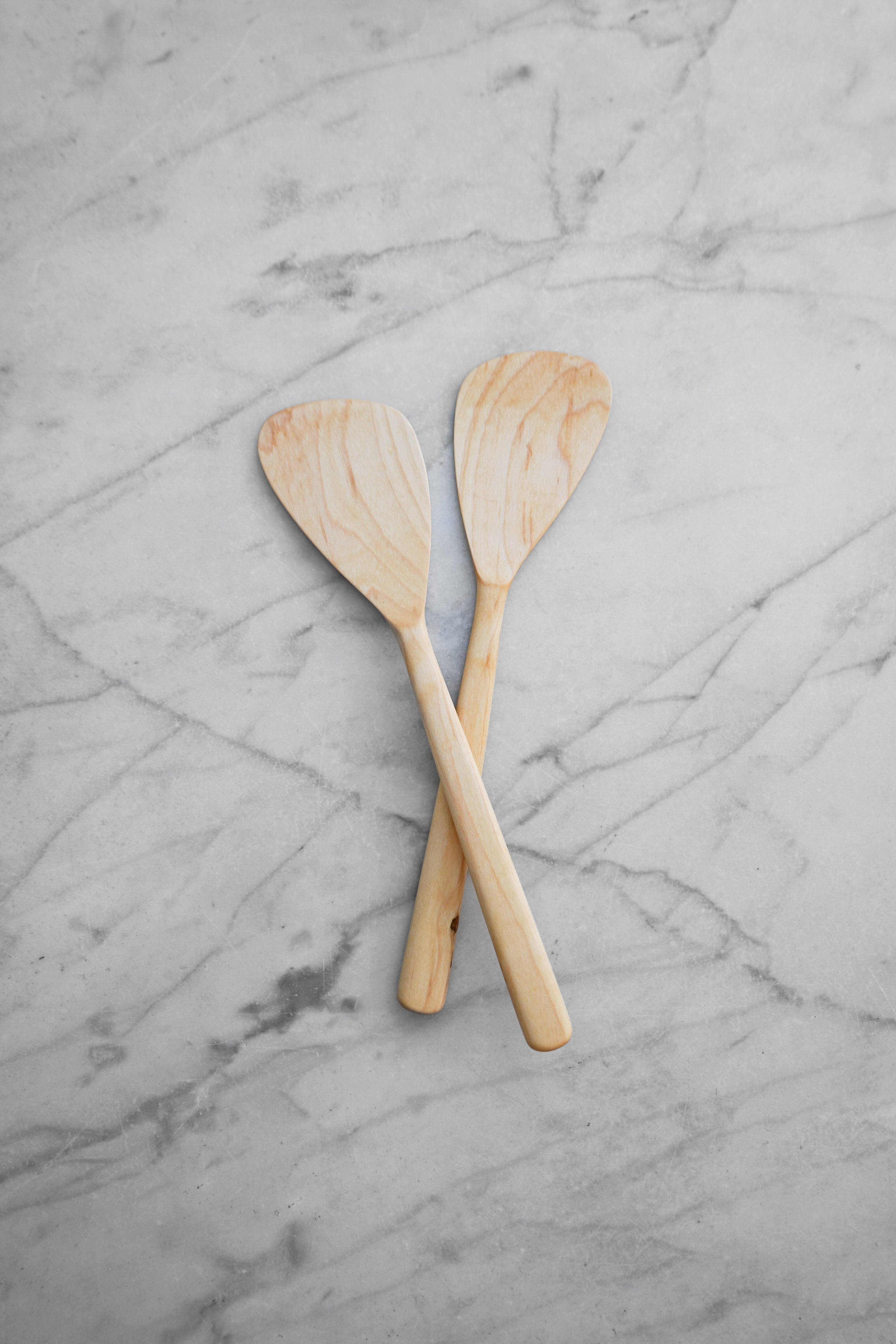 Flat Line - Modern Salad Set - Walnut. Cherry. and Maple Wood