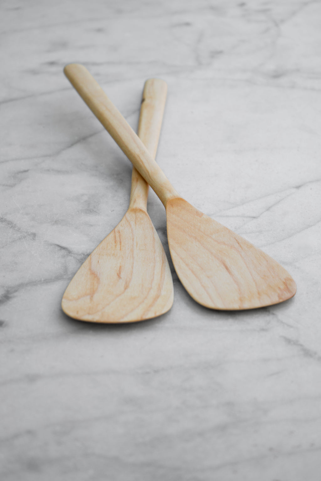 Flat Line - Modern Salad Set - Walnut. Cherry. and Maple Wood
