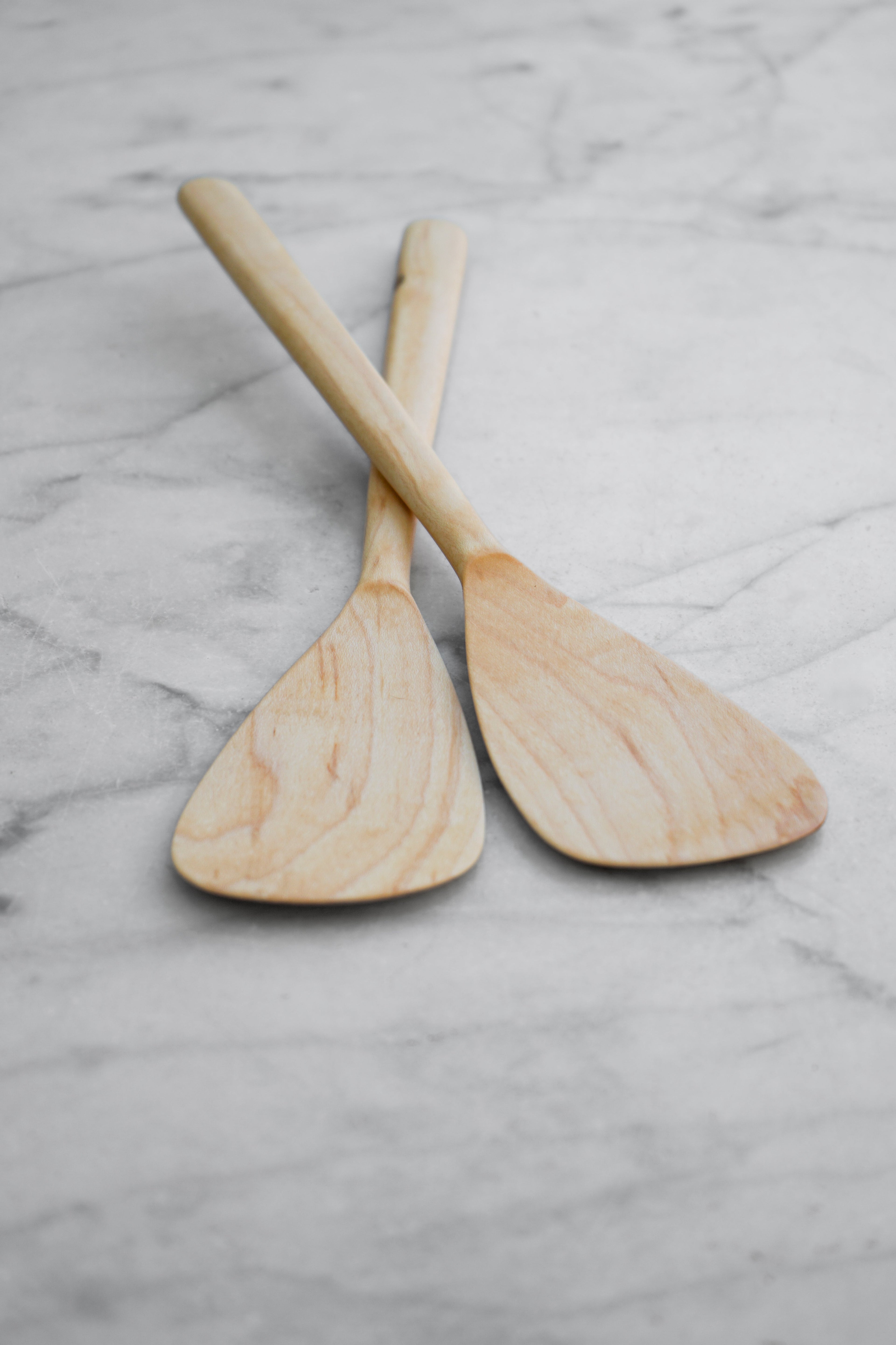 Flat Line - Modern Salad Set - Walnut. Cherry. and Maple Wood
