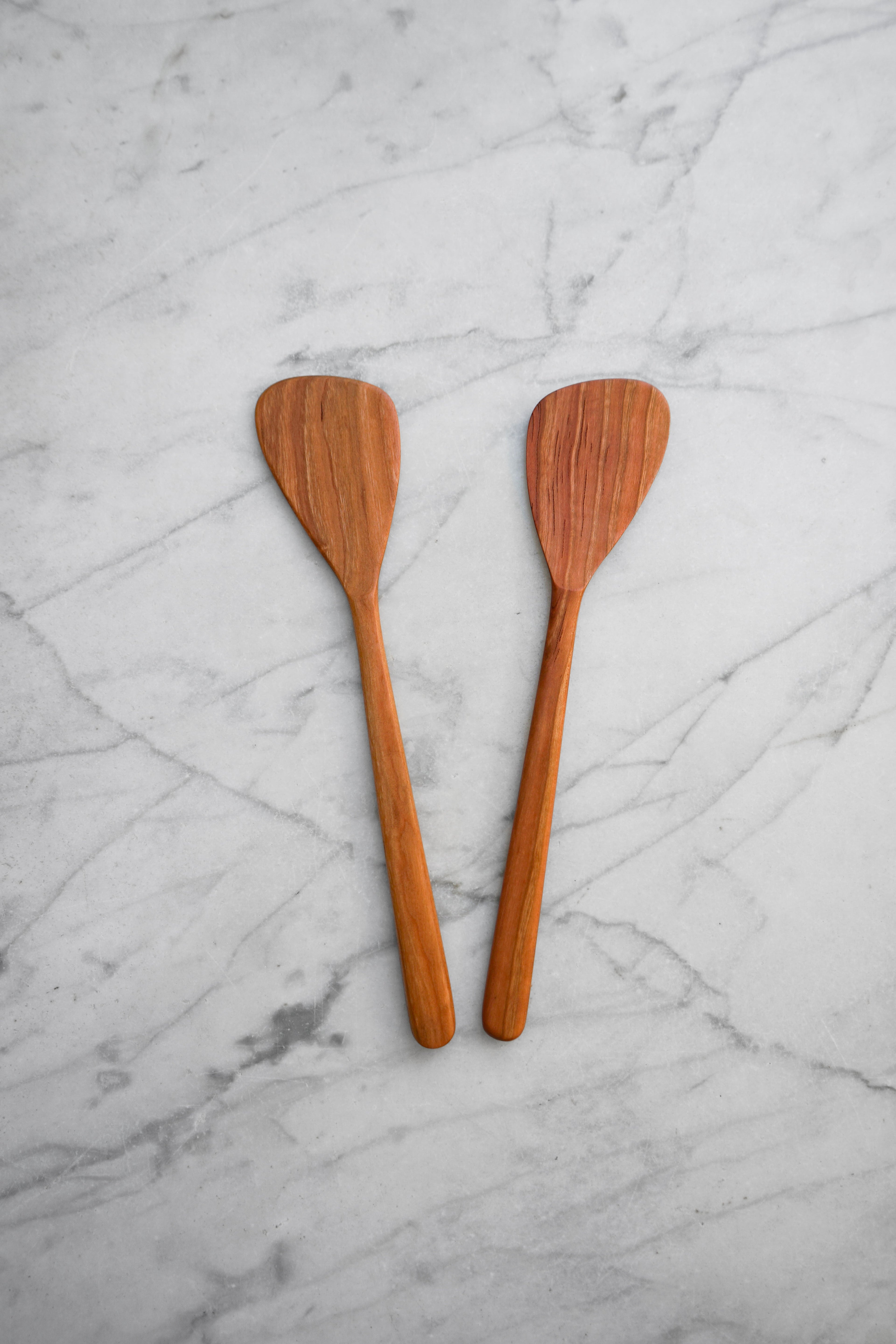 Flat Line - Modern Salad Set - Walnut. Cherry. and Maple Wood