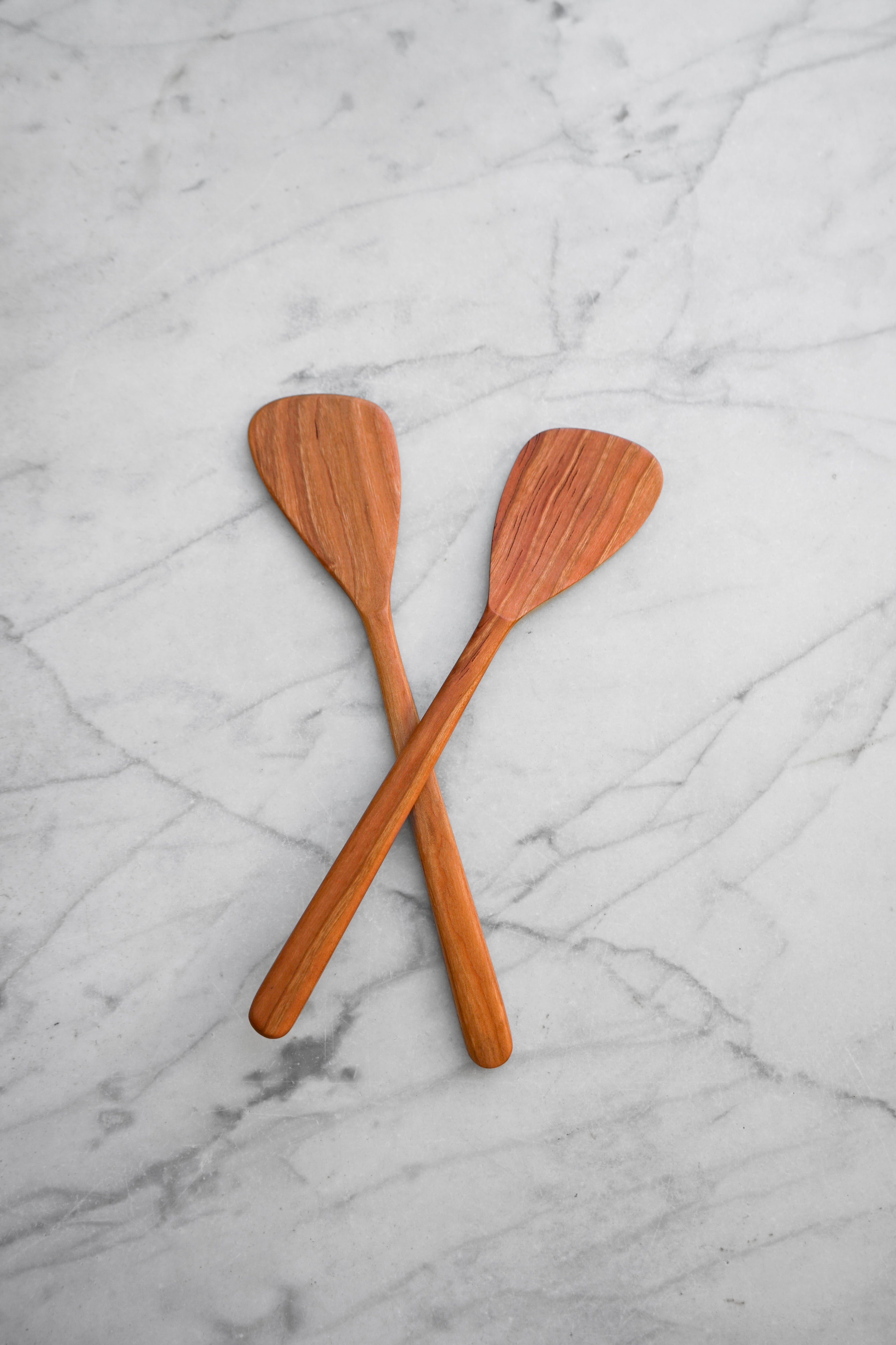 Flat Line - Modern Salad Set - Walnut. Cherry. and Maple Wood