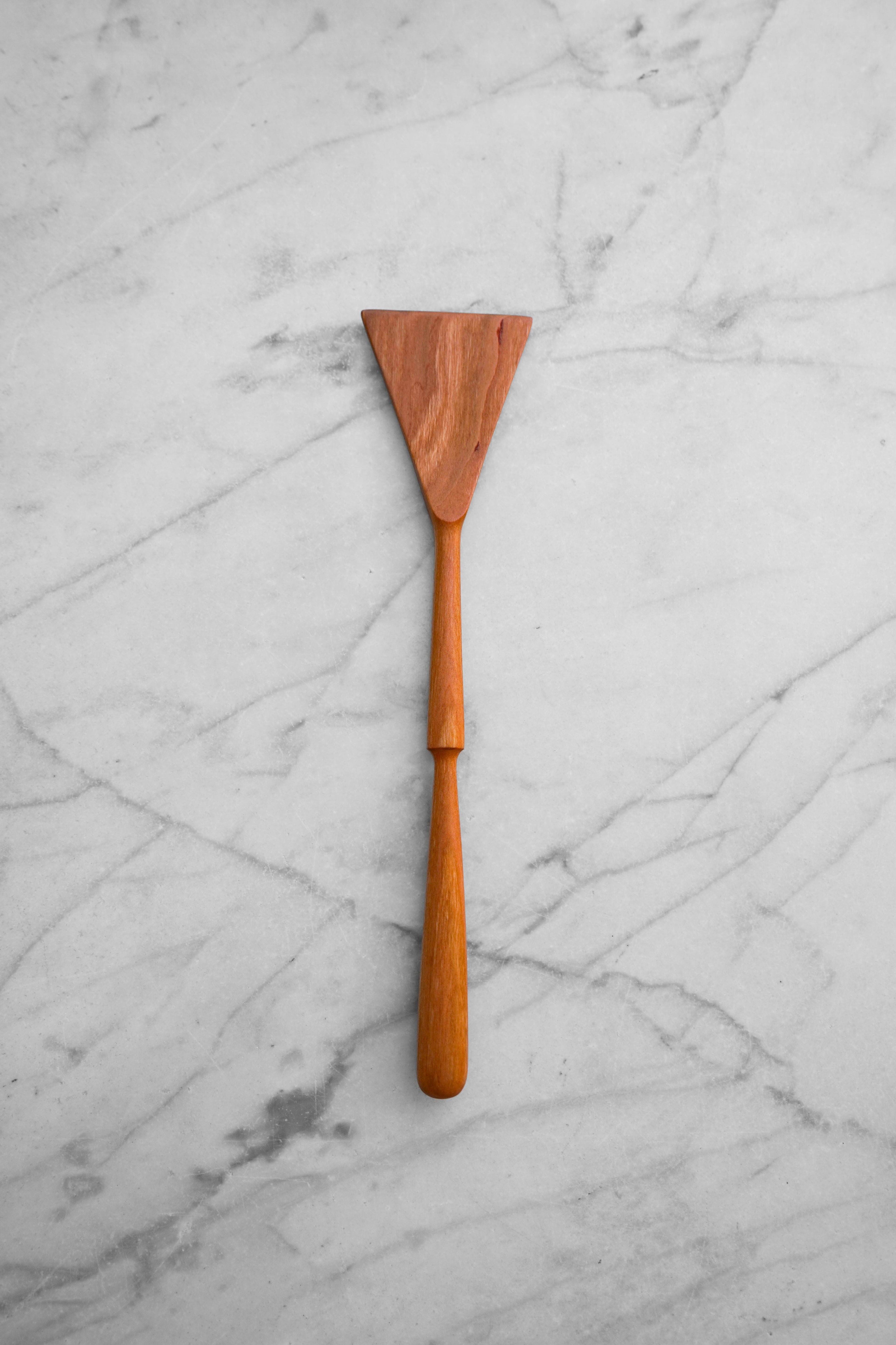 Triangle Spatula - Pinched Handle - Walnut or Cherry Wood