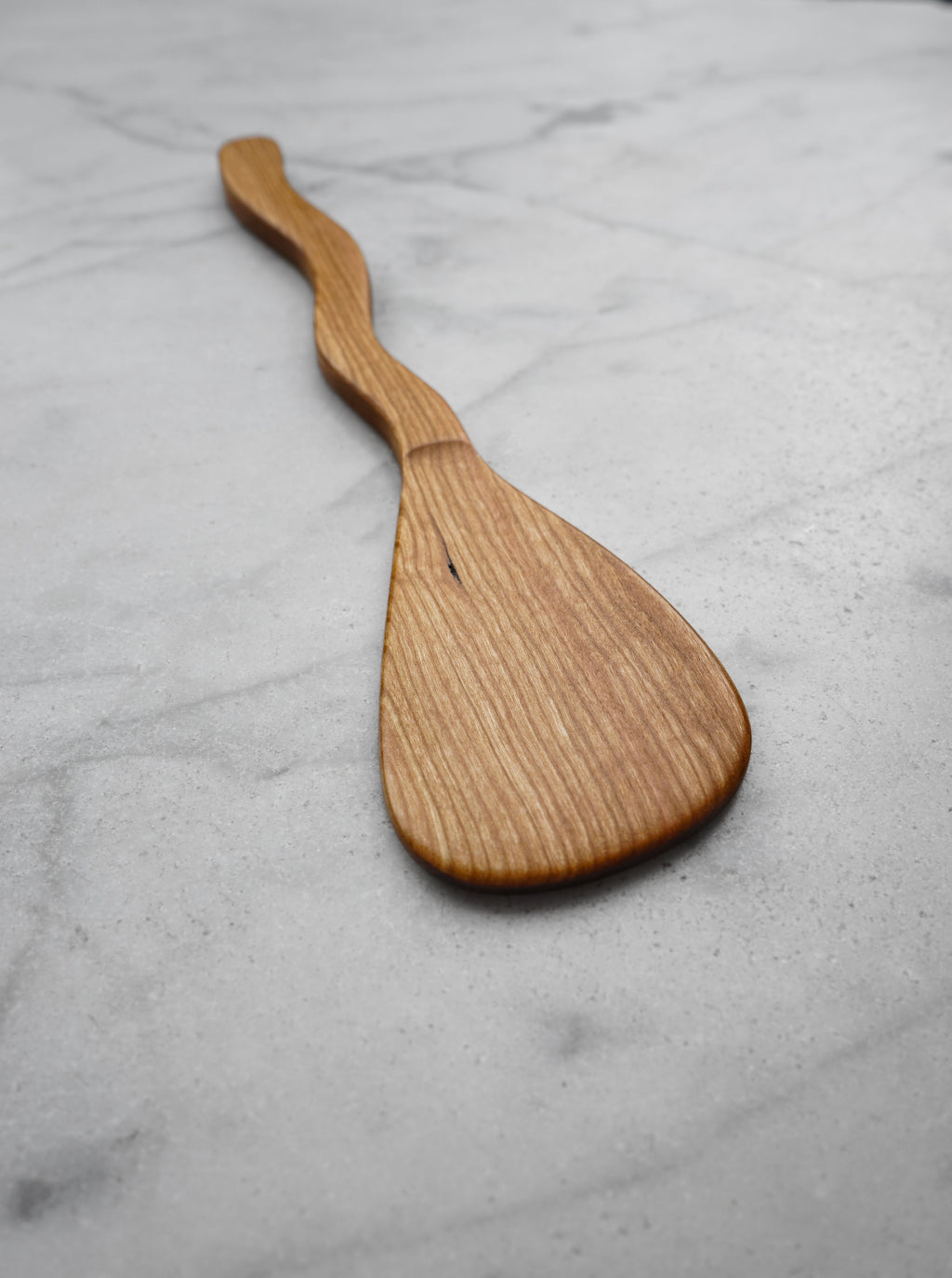 Flat Line - Squiggly Spatula - Walnut. Cherry. or Maple Wood