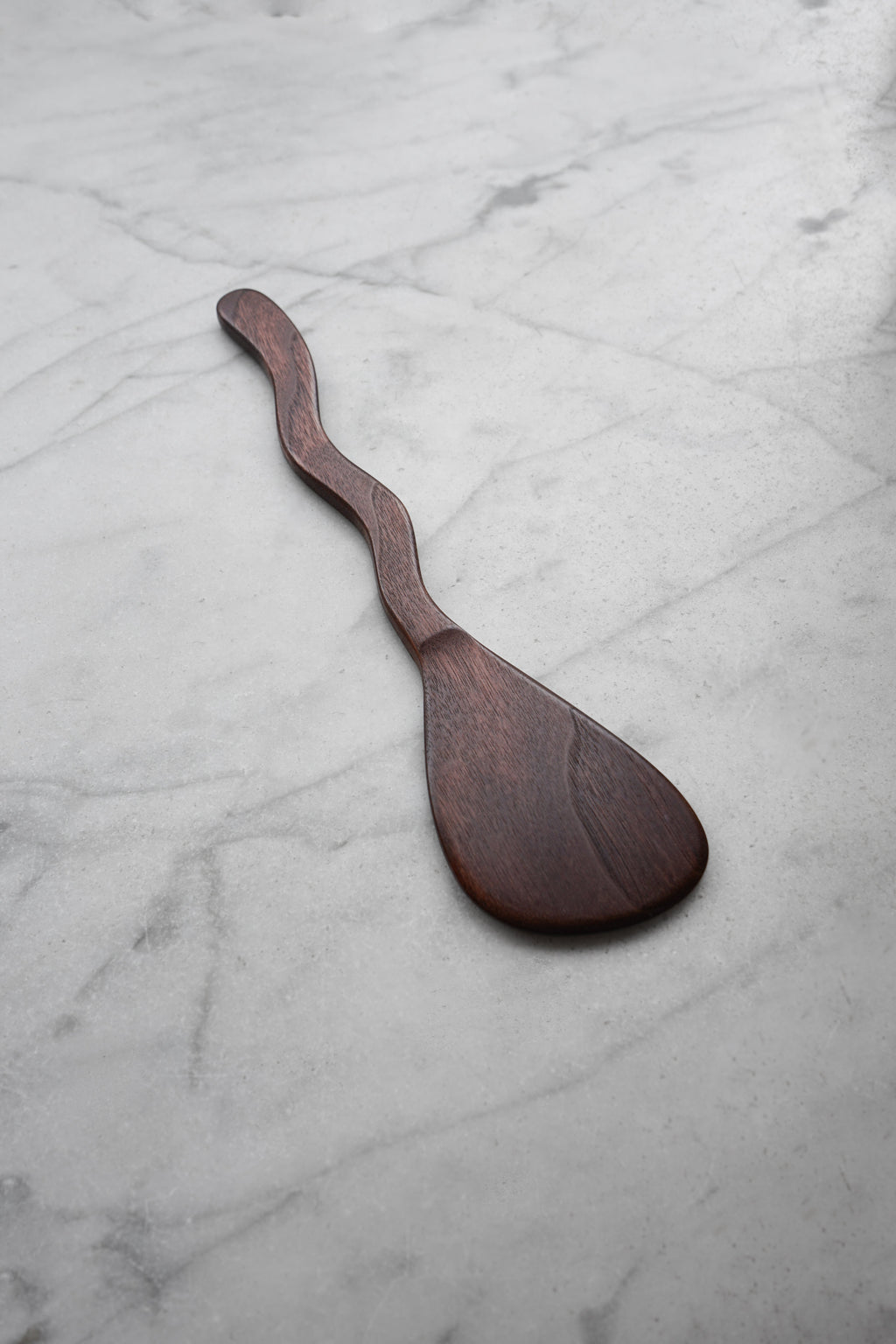 Flat Line - Squiggly Spatula - Walnut. Cherry. or Maple Wood