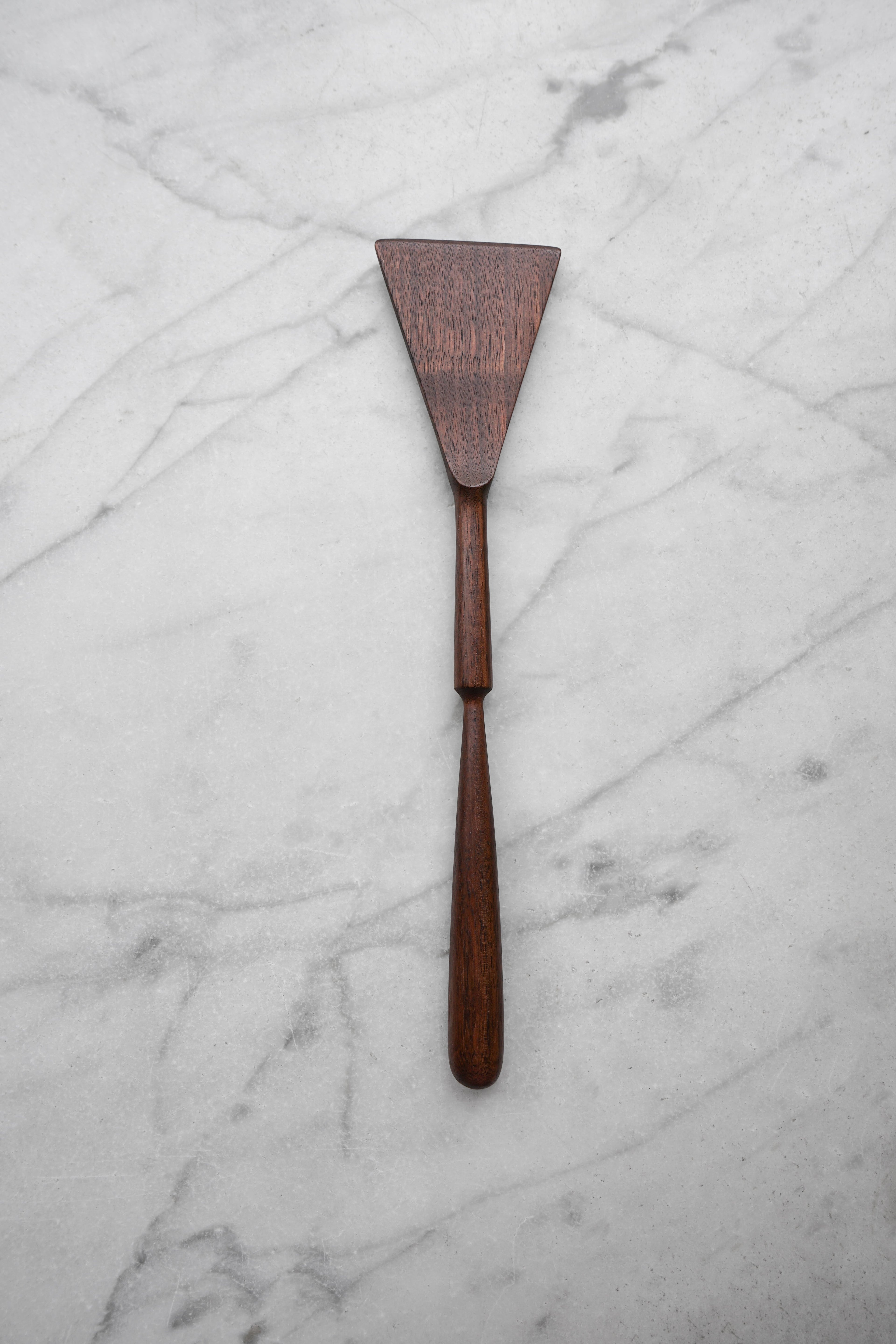 Triangle Spatula - Pinched Handle - Walnut or Cherry Wood