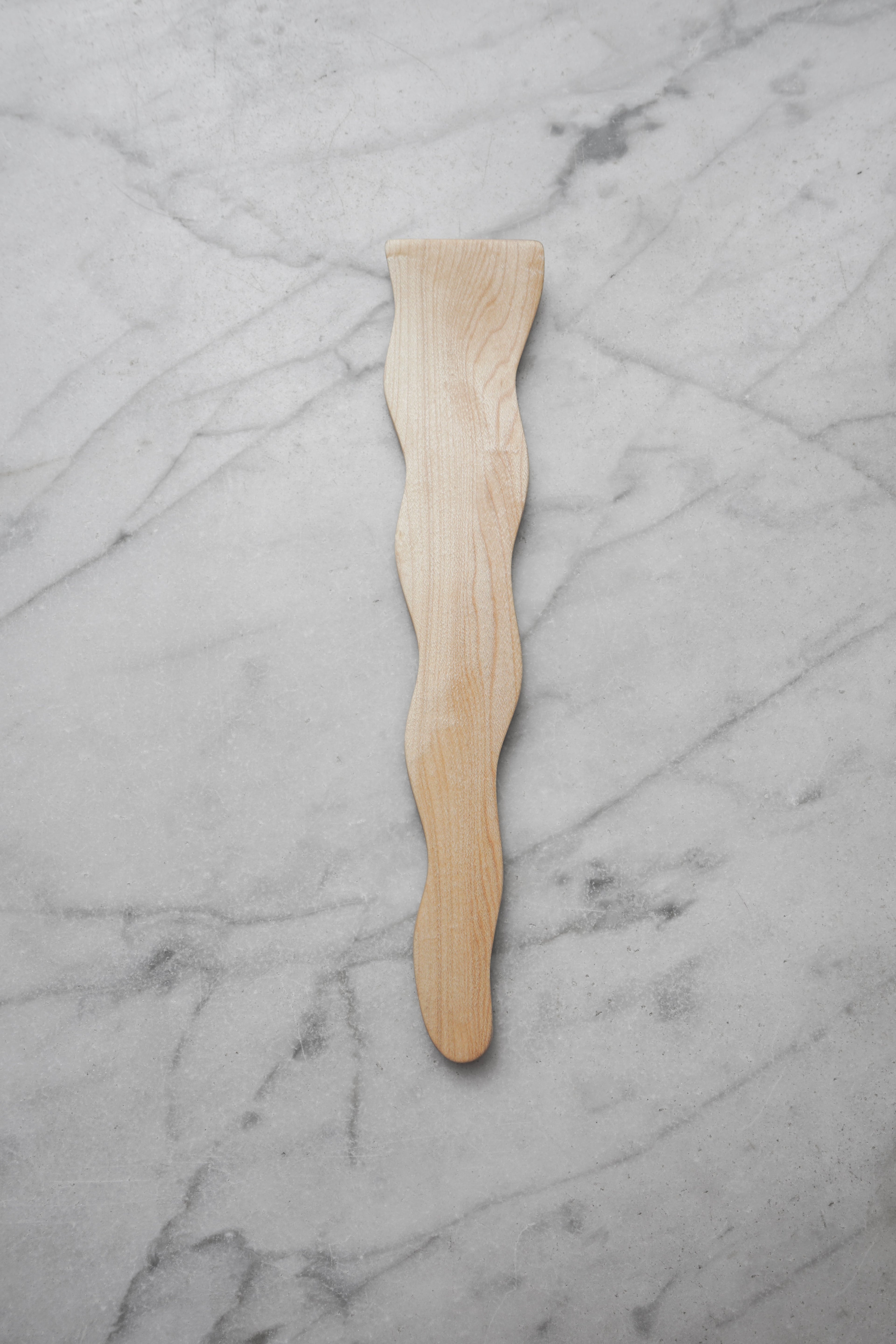 Flat Line - Wavy Spatula - Walnut. Cherry. or Maple Wood