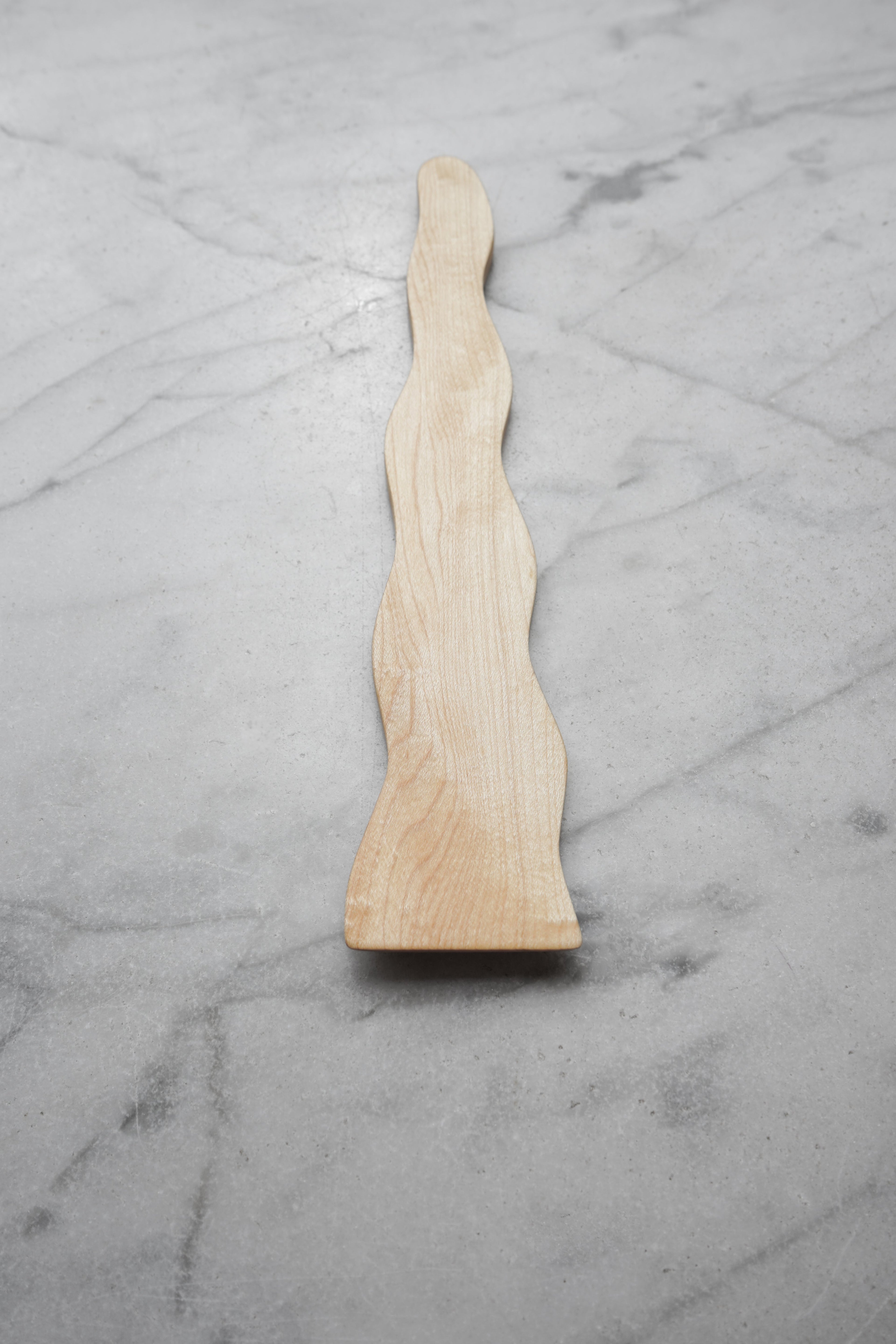 Flat Line - Wavy Spatula - Walnut. Cherry. or Maple Wood
