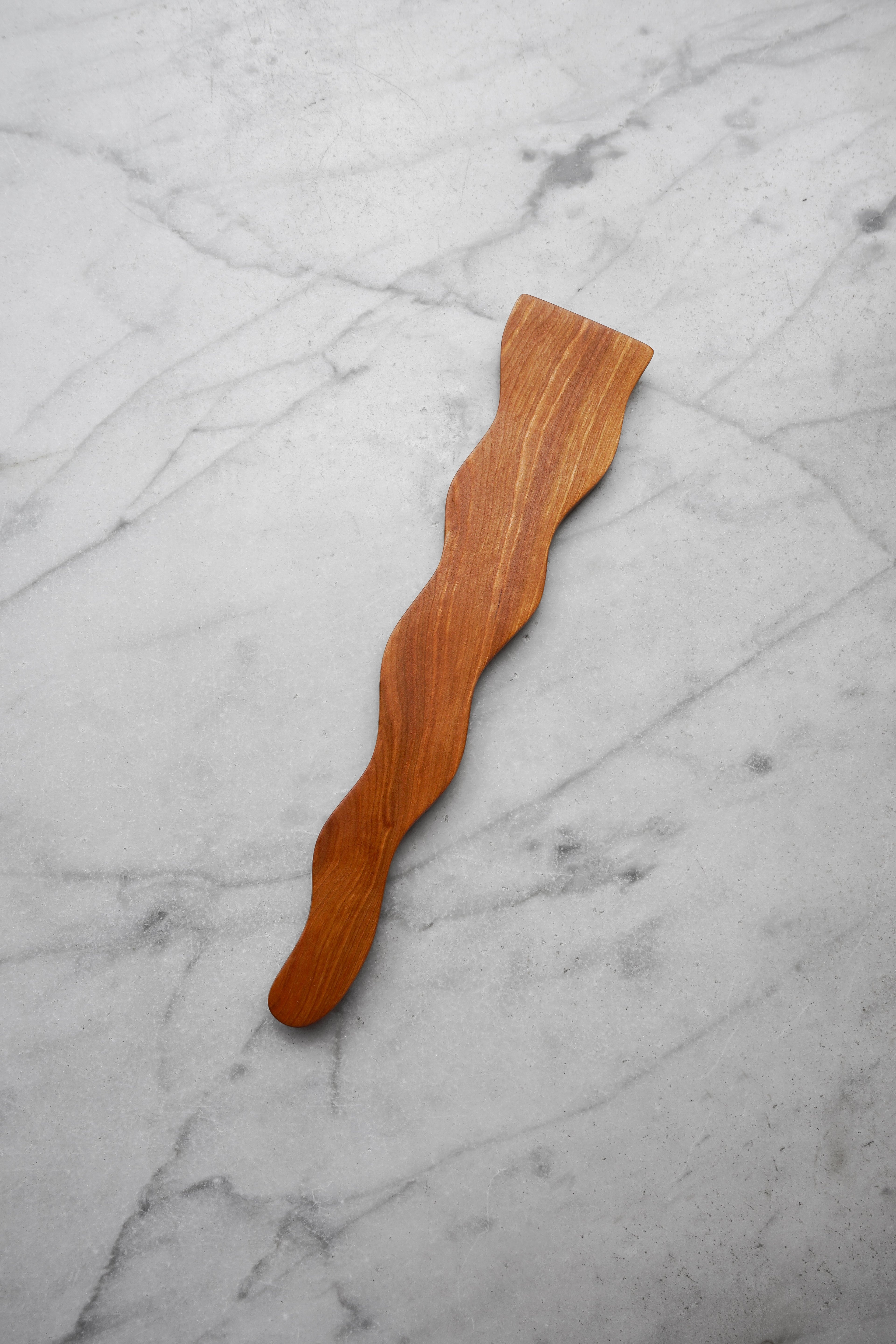 Flat Line - Wavy Spatula - Walnut. Cherry. or Maple Wood