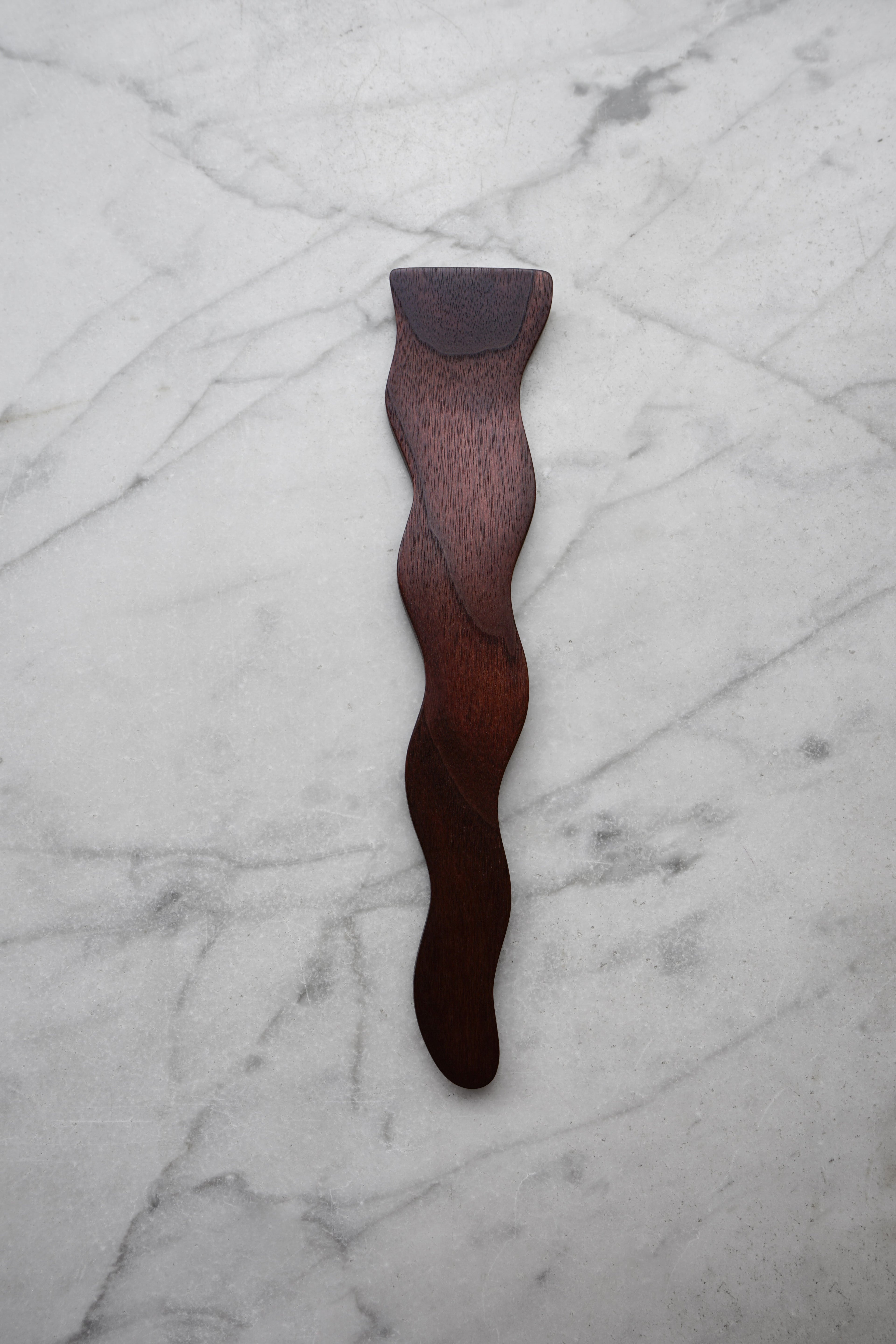 Flat Line - Wavy Spatula - Walnut. Cherry. or Maple Wood