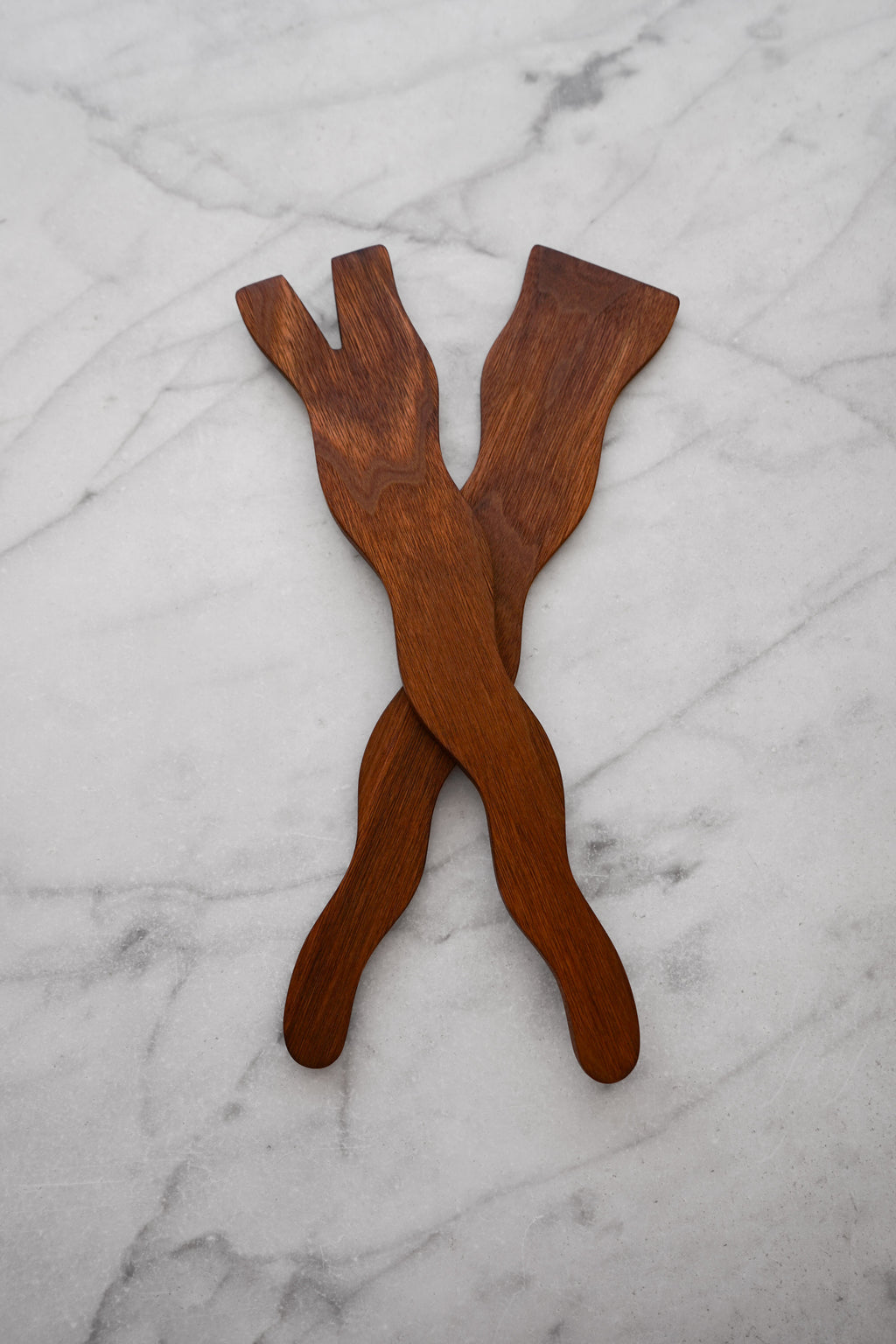 Flat Line - Wavy Salad Set - Walnut. Cherry. or Maple Wood