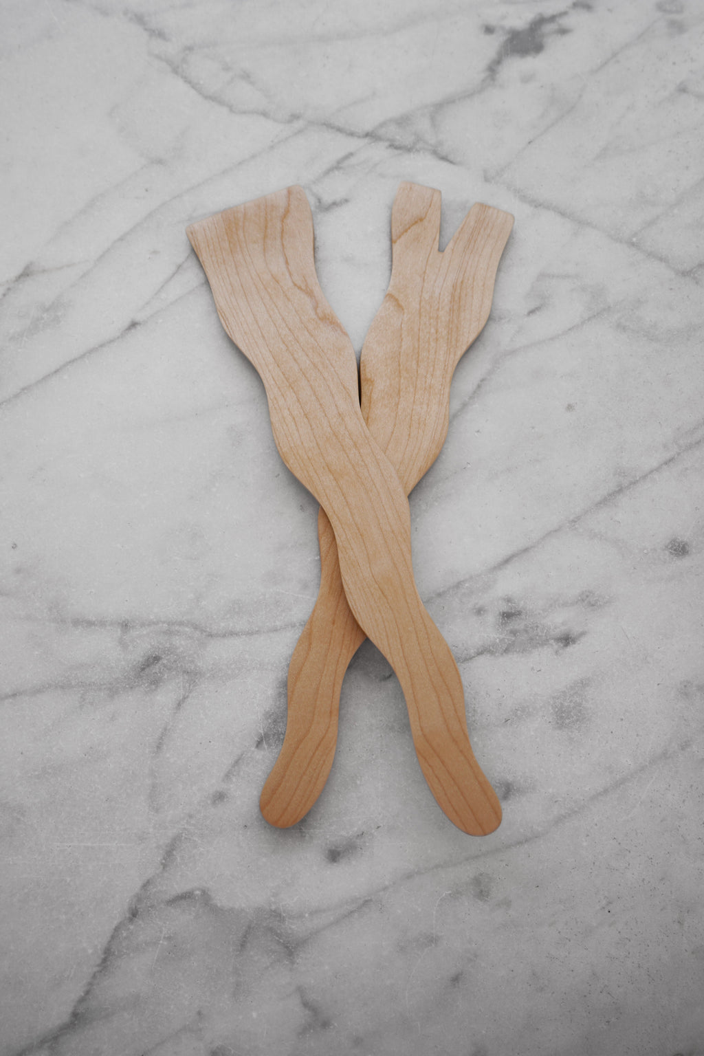 Flat Line - Wavy Salad Set - Walnut. Cherry. or Maple Wood