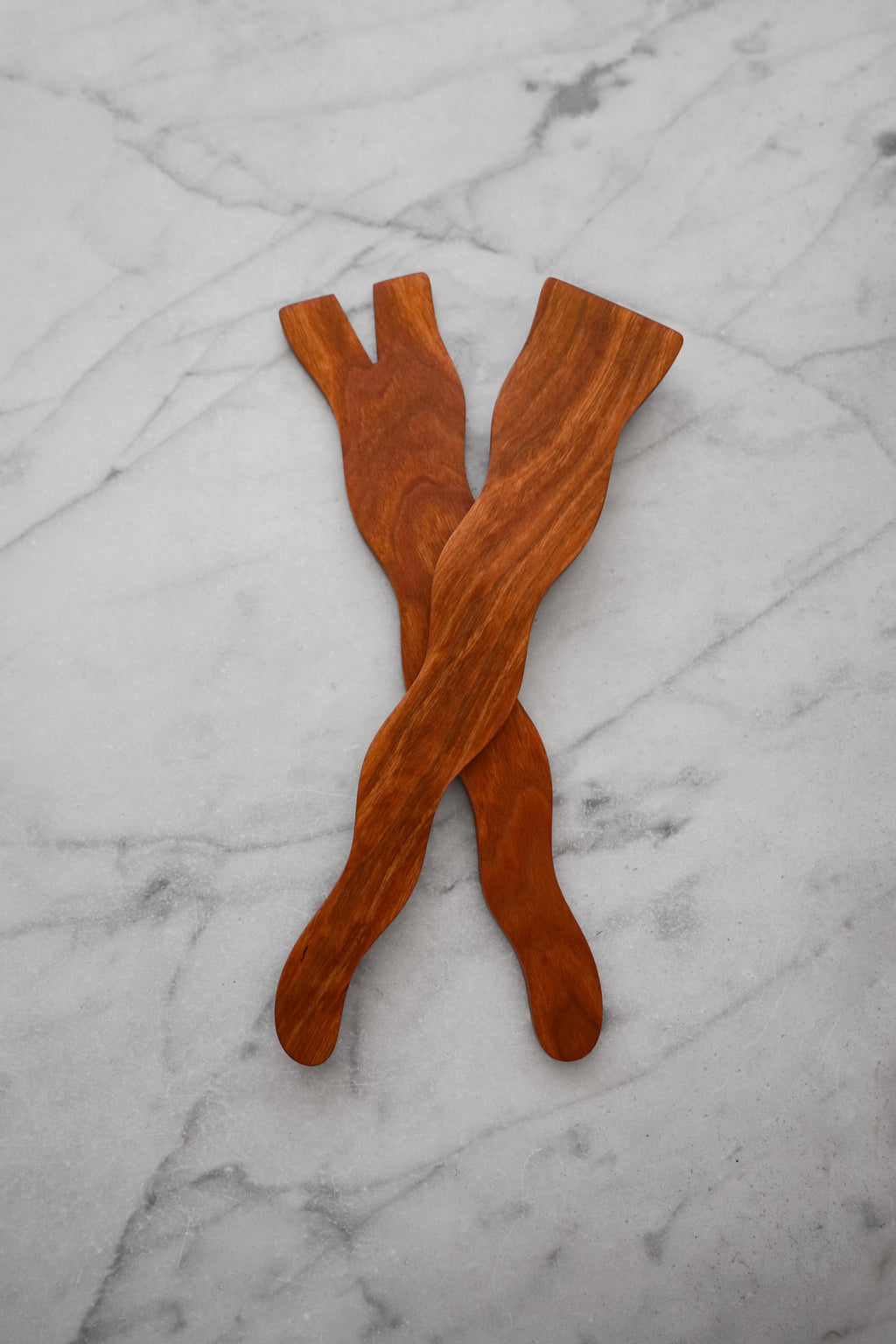 Flat Line - Wavy Salad Set - Walnut. Cherry. or Maple Wood