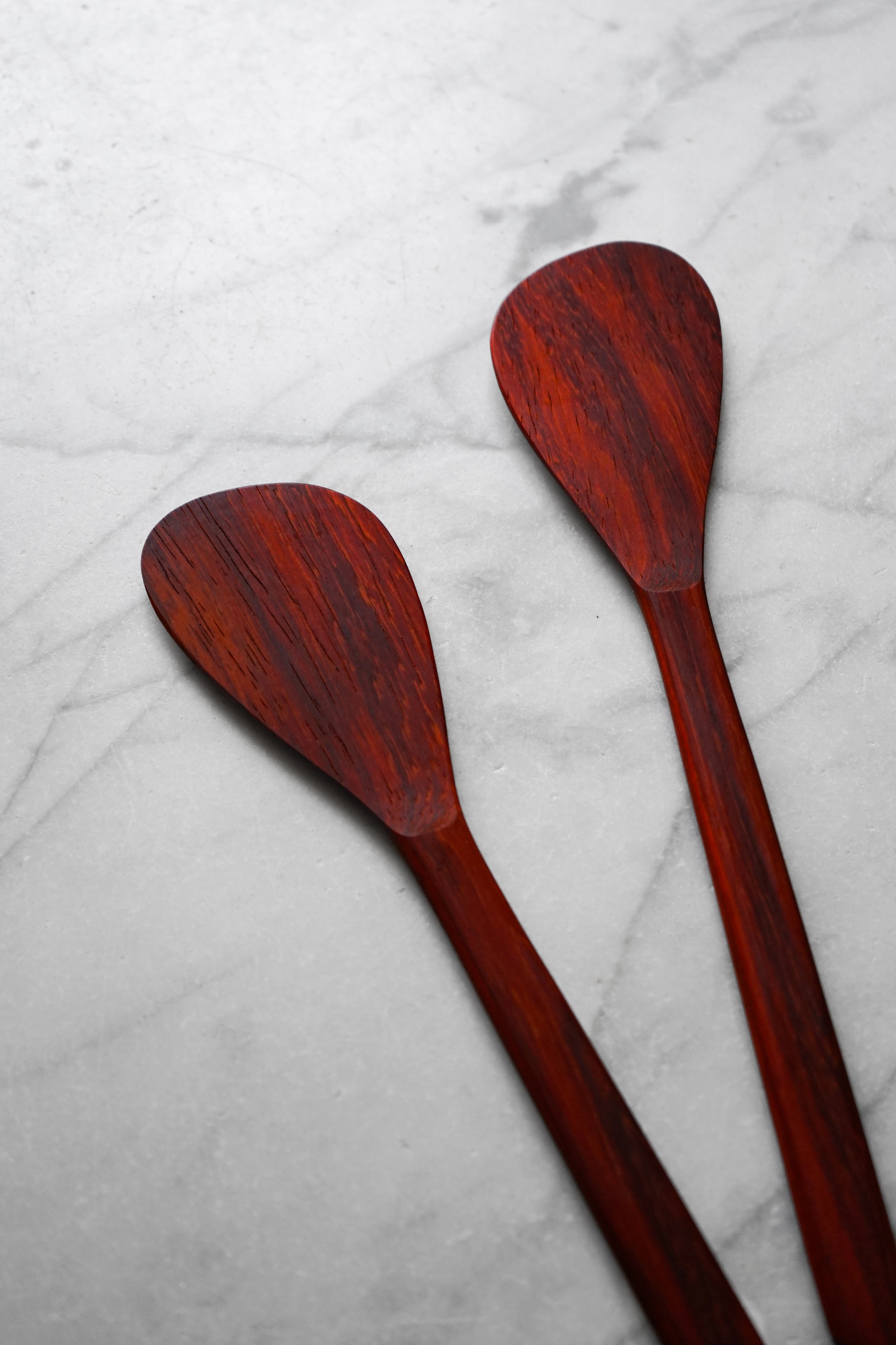 Flat Line - Modern Salad Set - Padauk Wood